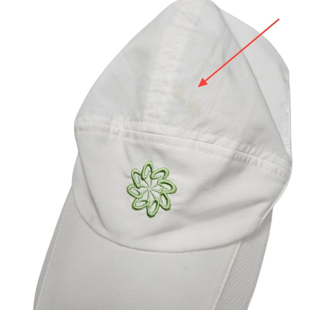 Headsweats Performance Running Hat Unisex OS White‎ Coolmax Mesh Floral Logo Cap